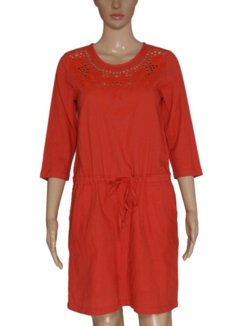 Isabel Marant Etoile Victoria Dress Eyelet Embroidered Drawstring Tunic S
